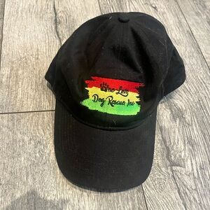 Queensboro One Love Dog Rescue Inc Black Hat Cap with Rasta Colors Unisex